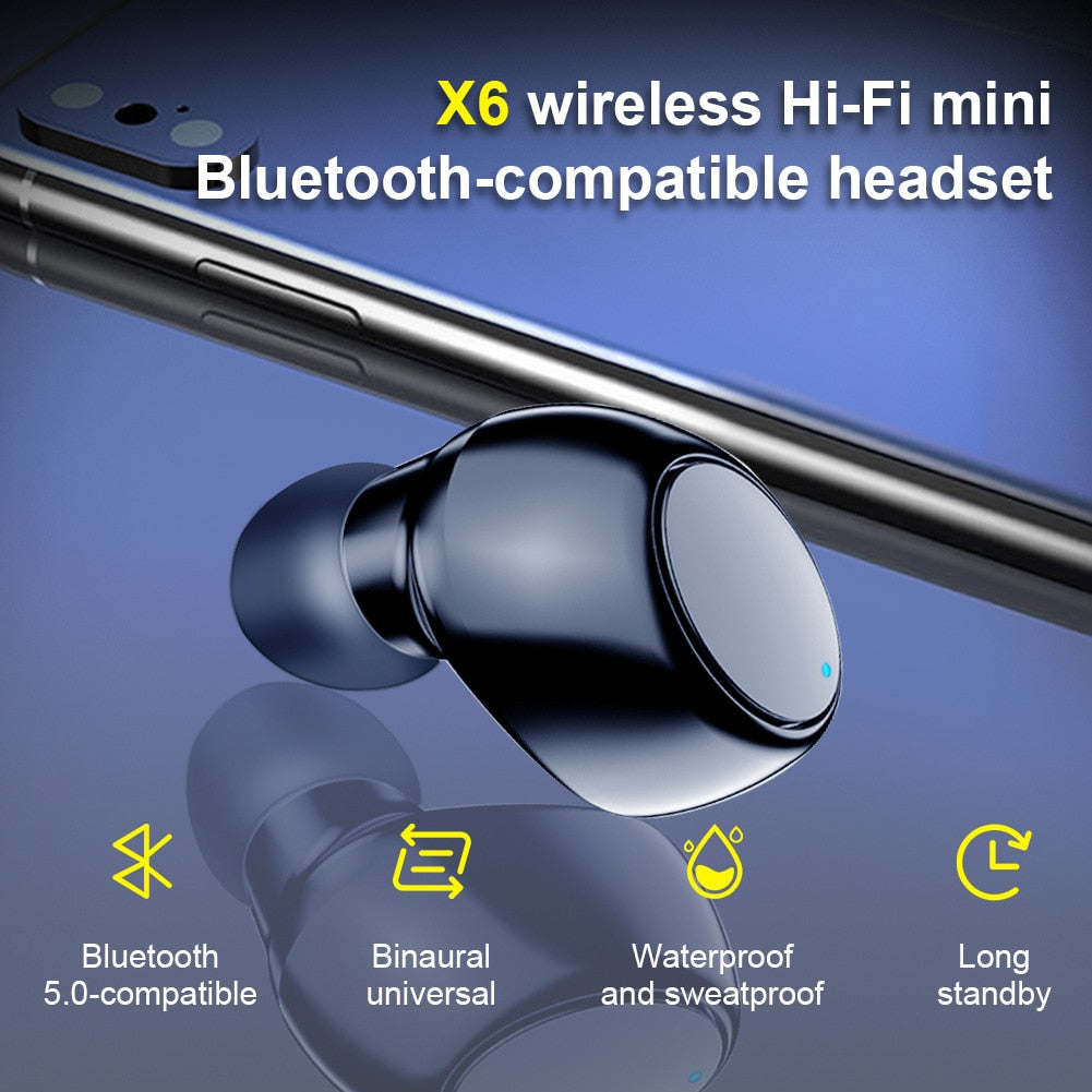 X6 Invisible Mini Hi-Fi Bluetooth Earphone Prily