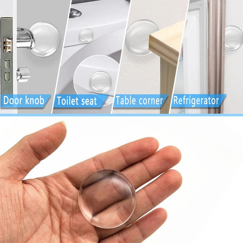 XXL Soft Silicone Self-adhesive Wall Protector Door Handle Bumper (6 pcs) Prily