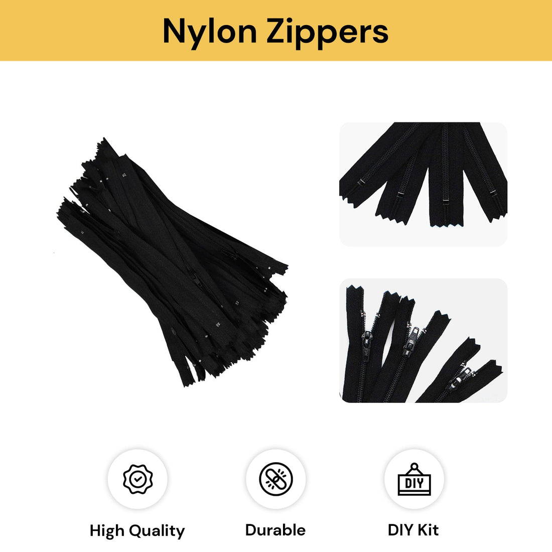 20PCs Nylon Zippers