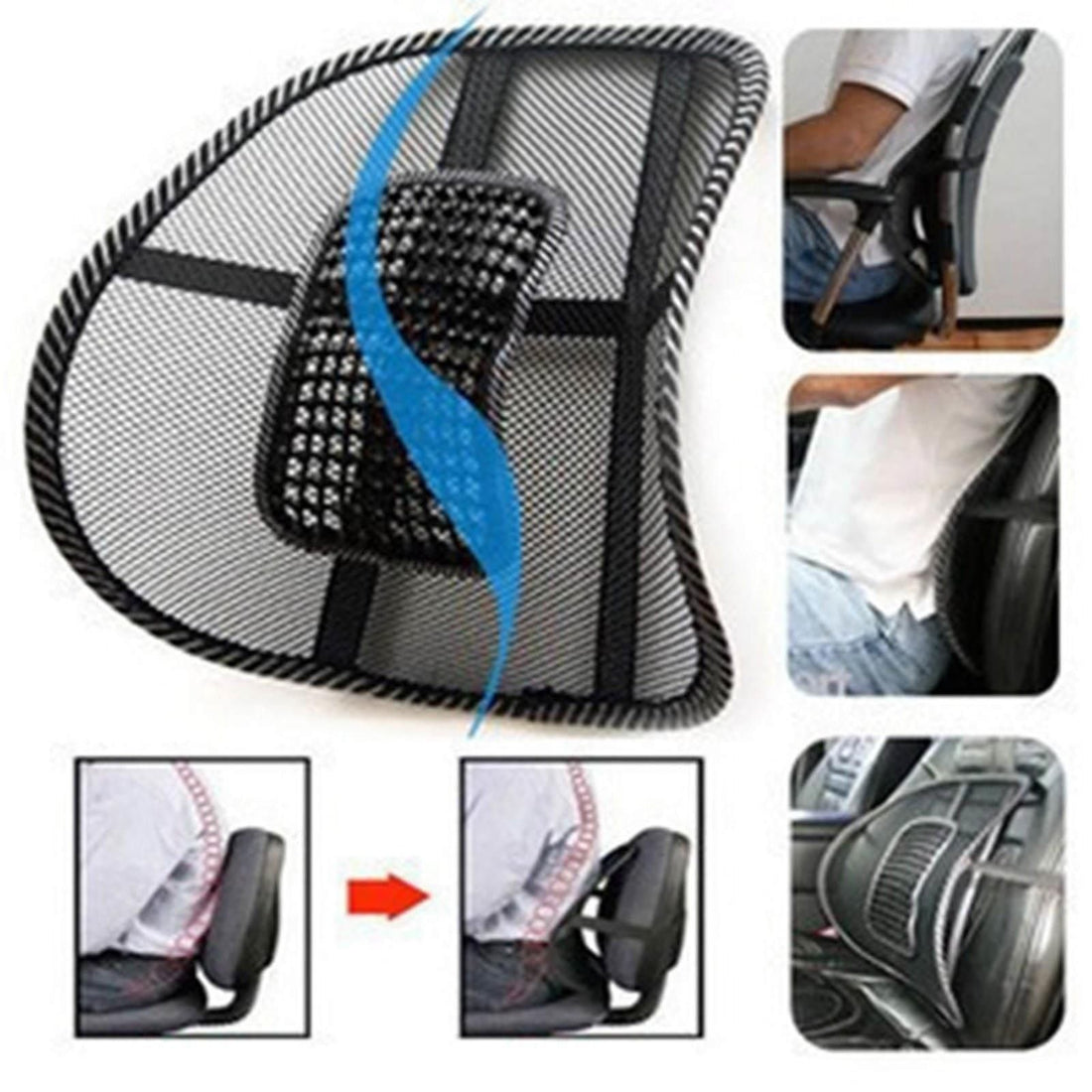 2 in 1 Car Seat And Office Chair Mesh Lumbar Back Support