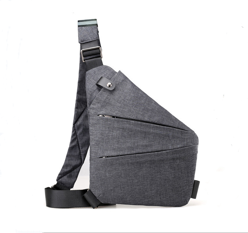 Waterproof Bag Personal Anti Theft Shoulder Man Pocket Portable Chest Travel - Gray Left