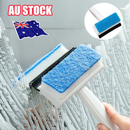 Window Cleaning Brush Glass Wiper Cleaner Double Side Squeegee Scraper Tool