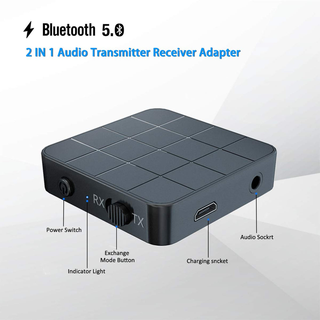 2-in-1 Bluetooth 5.0 Wireless Audio - Headphone Adapter, Dual Connection