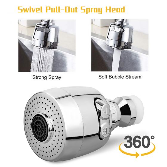 Faucet Aerator Sink Sprayer 360 Degree Sink Aerator Head Water Saving pressurized, Removable for Cleaning