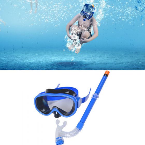 Children Swimming Glasses With Snorkel Underwater Sports Boys Girls Kids Diving Glass