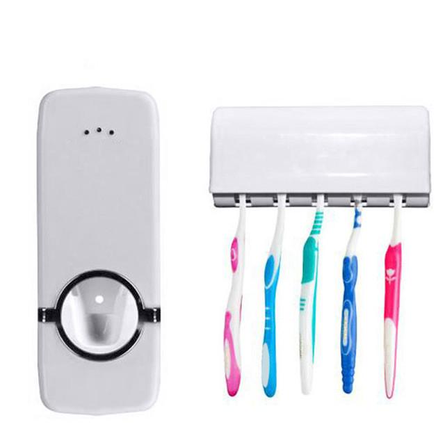 Automatic Toothpaste Dispenser + Toothbrush Holder