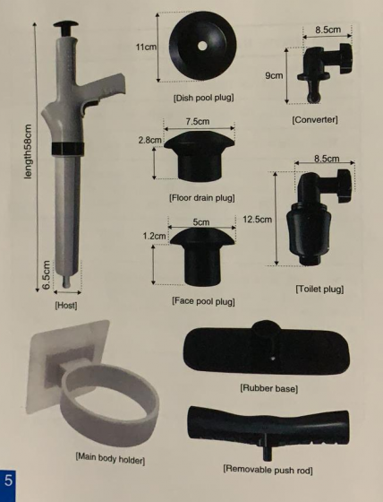 High Pressure Toilet Sink Pipe Plunger Toilet Plunger Powerful Toilet Plunger Manual Air Drain