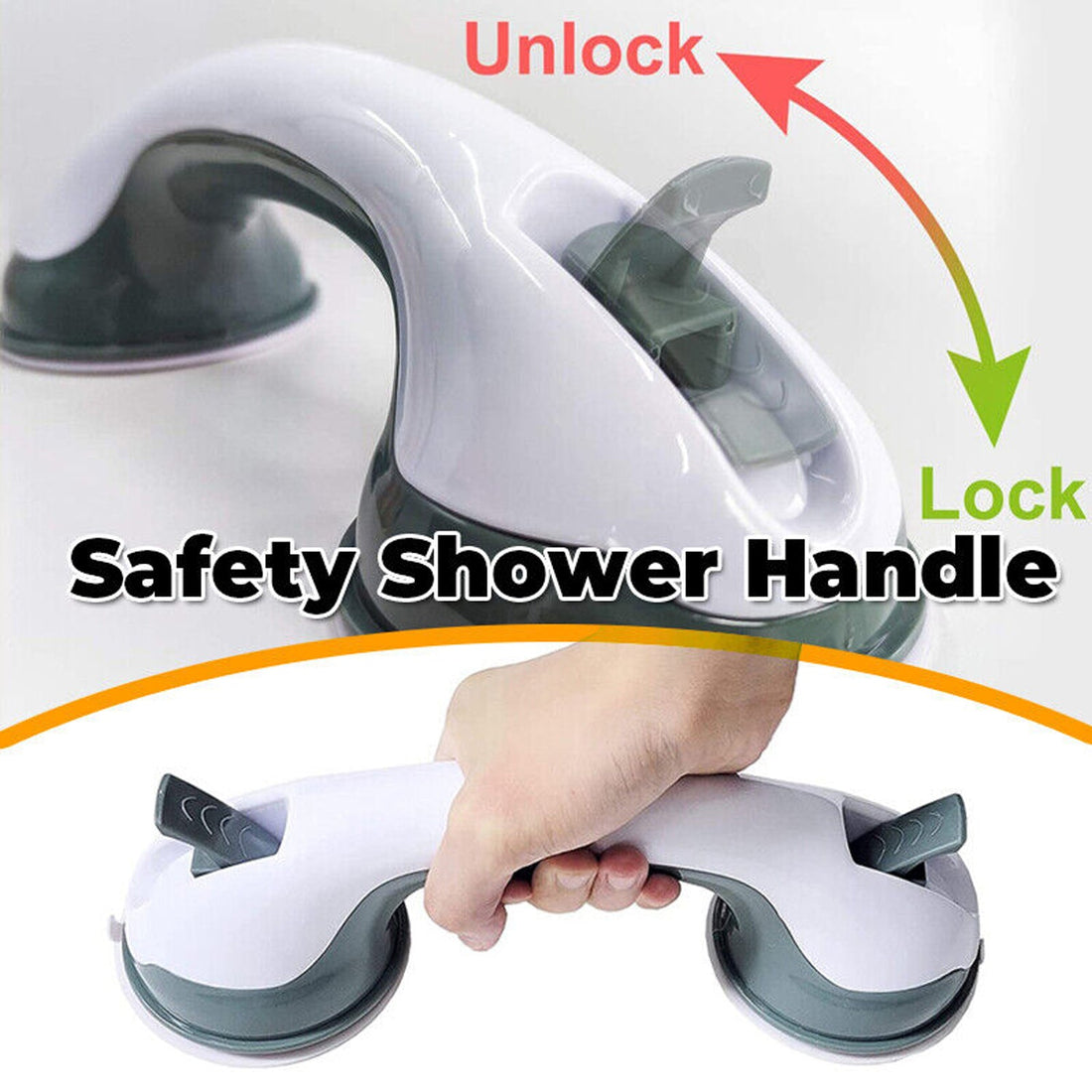 1PC Safety Support Hand Rail Handle Bar Grip Grab Suction Bath Bathroom Shower