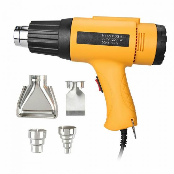 2000W Electric Heating Hot Air Heat Gun Tool 400-650℃ Temperature with Nozzles