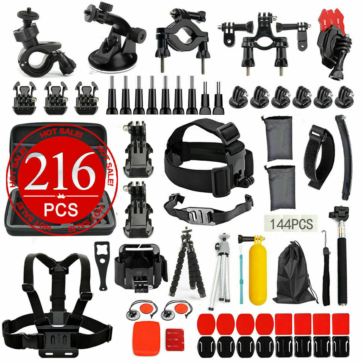 216-In-1 Go Pro Action Camera Accessories Compatible with GoPro Hero 8 7 6 5 4 3+