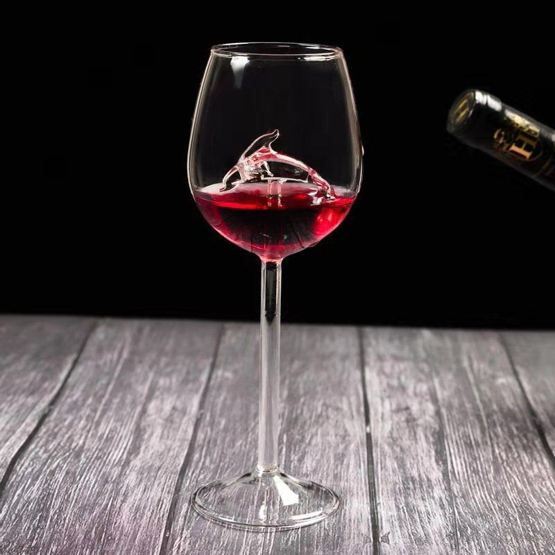 SHARK RED WINE GOBLET (Handmade)**2pcs**