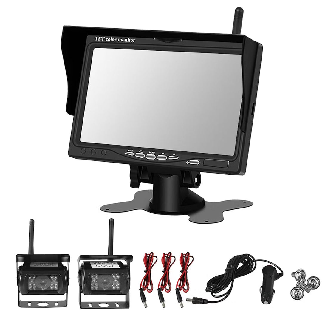 Wireless Rear View Monitor Kit - Easy Installation, Clear Display