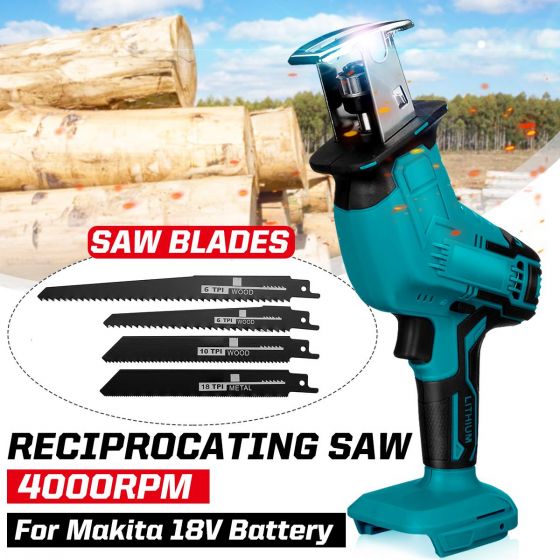 18V 4000rpm/min Cordless Electric Reciprocating Saw Variable Speed Metal Wood Cutting Tool