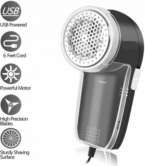 Fabric Shaver Sweater Shaver, Electric USB Powered 2m Cord Lint Removes from Fabrics, Clothing