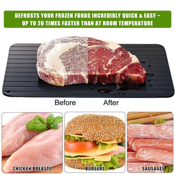 Fast Defrosting Tray Thawing Plate, Rapid Thawing Plate & Board for Frozen Meat & Food, Defrosting Mat Thaw Meat Quickly, No Electricity, No Chemicals, No Microwave