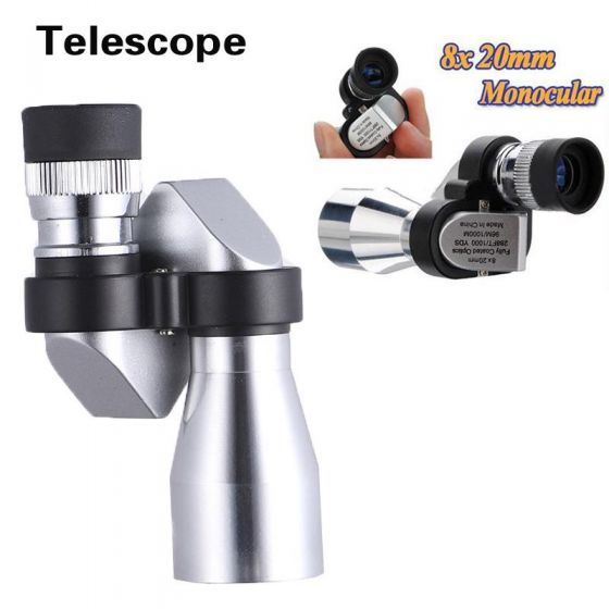 Mini 8 X 20mm Portable Pocket Adjustable Monocular Telescope for Outdoor Sports Hiking Bird Watching