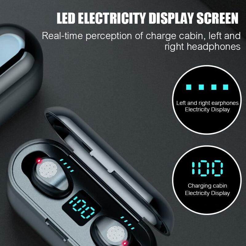 2 in 1 Bluetooth V5.0 Wireless Touch Control Earbuds With Power Bank Case