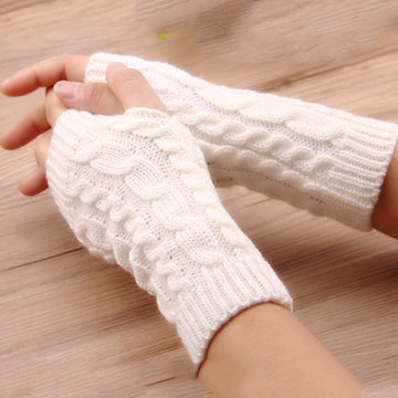 Women Warm Long And Stretchy Finger-less Gloves