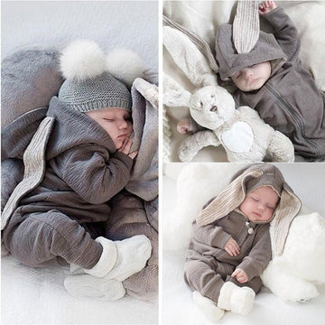 Winter Baby Romper With Charming Ears