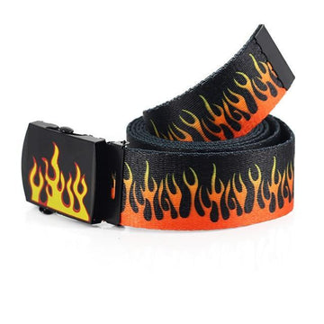 Unisex Flame Printed Belt