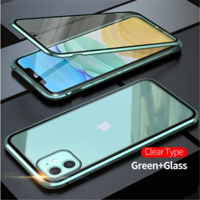 360 Degrees Tempered-Glass Magnetic Phone Case for iPhone