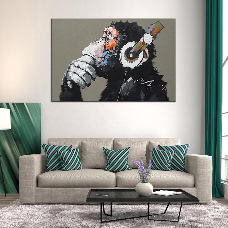 "The Thinking Monkey" Modern Canvas Print