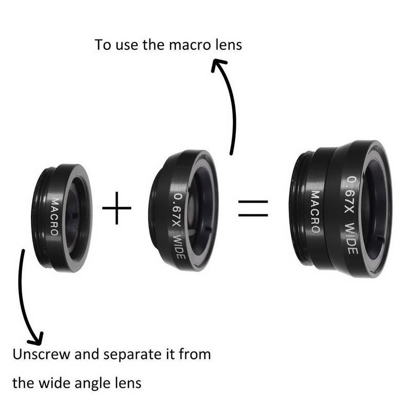 3 in 1 Mobile Phone Clip Lenses