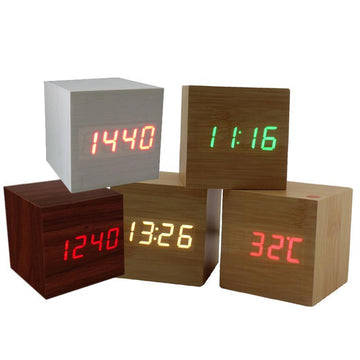 Wooden LED Multi Alarm Clock