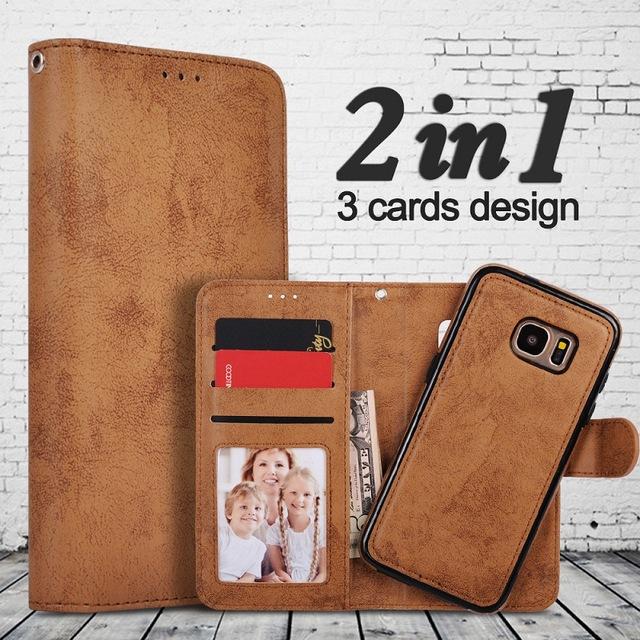 2-IN-1 PU-Leather Magnetic Phone Flip Case / Wallet