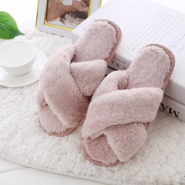 Women Faux Fur  Winter Slippers