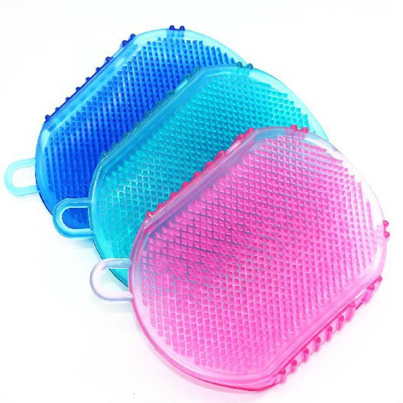 2 in 1 Silicone Sponge and Rubbing Exfoliating Glove (2pcs)