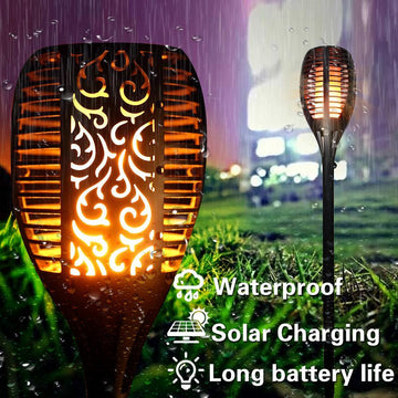 Outdoor LED Solar Waterproof Flame Torch Light