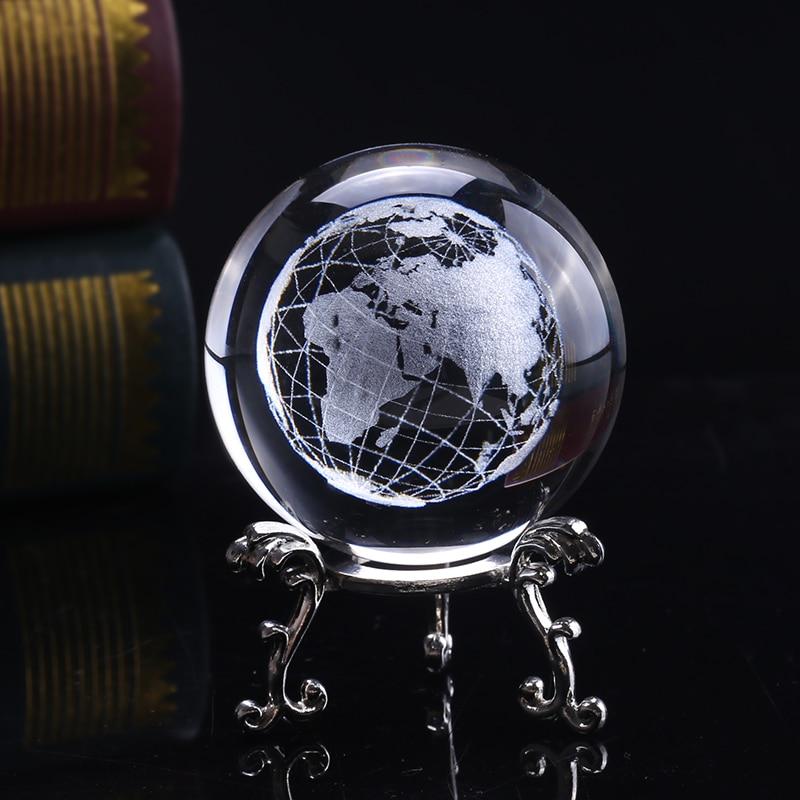 3D Laser-Engraved Decorative Crystal Globe