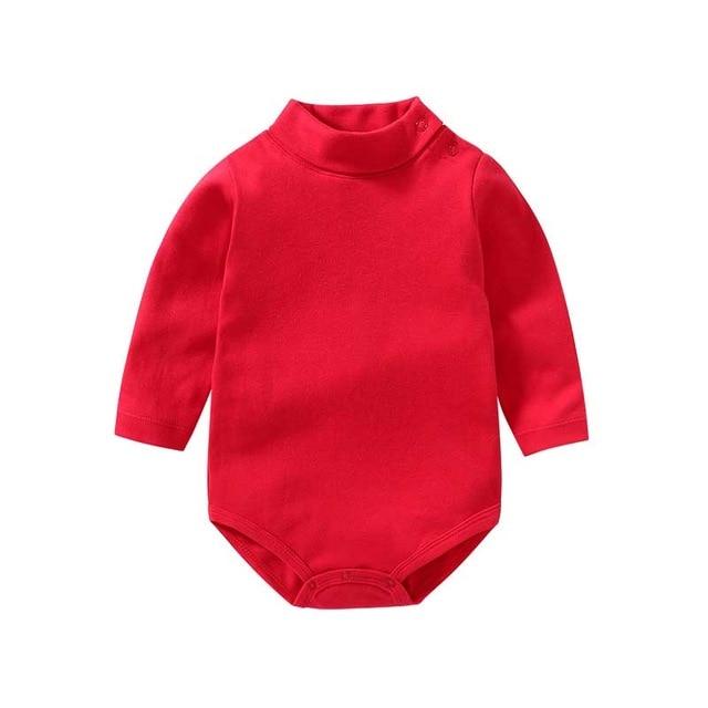 100% cotton Baby Bodysuit With long Sleevs And Turtle Neck