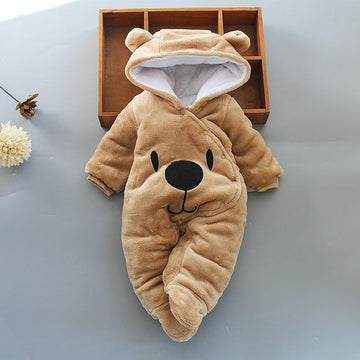 Winter Warm Teddy Bear Style Baby Romper