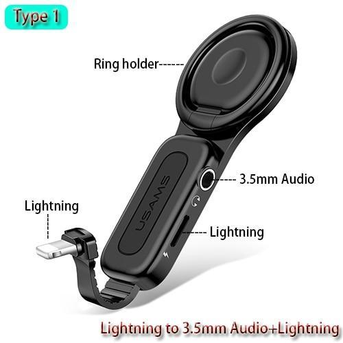 USAMS Dual Lightning Adapter & Ring Holder