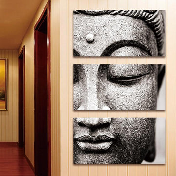 3-Panel Canvas Buddha Wall Art