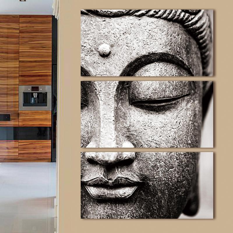 3-Panel Canvas Buddha Wall Art