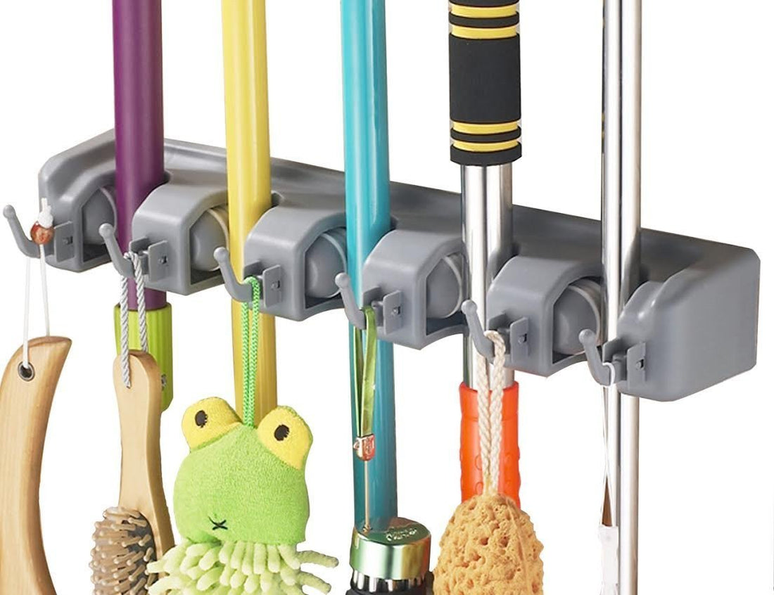 Universal Mop / Broom Wall Storage Rack