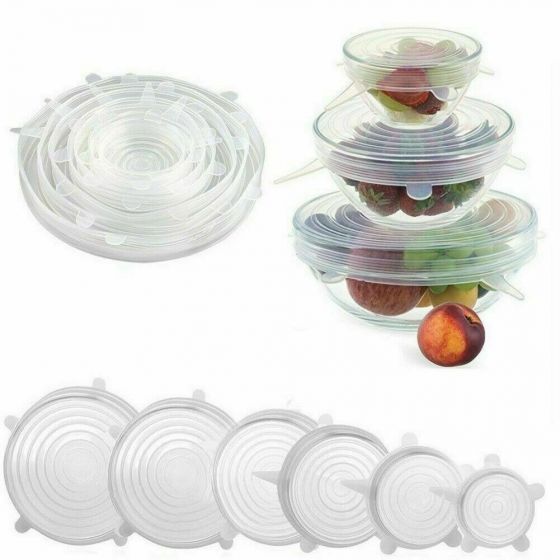 6PCS Stretch Reusable Silicone Bowl Wraps