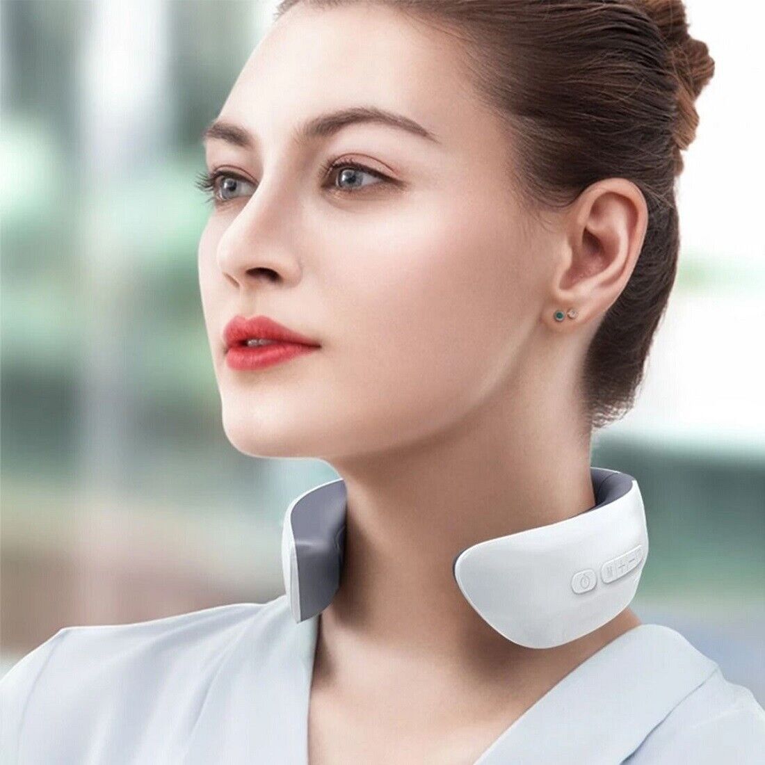 Cervical Smart Neck Massager Electric Vibrate With Remote Controller Pain Relief