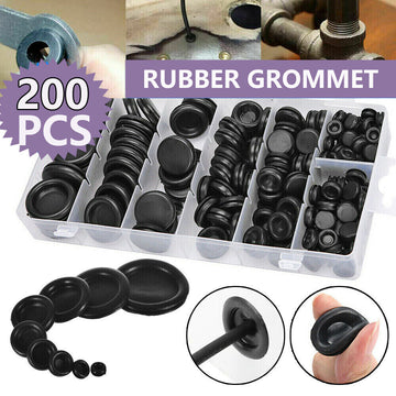 200Pcs Rubber Grommet Assortment Set