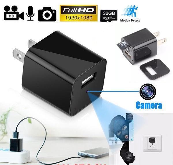 Wifi 1080p HD USB Wall Charger Hidden Spy Camera