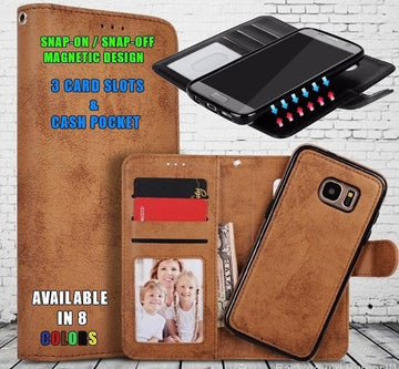 2-IN-1 PU-Leather Magnetic Phone Flip Case / Wallet