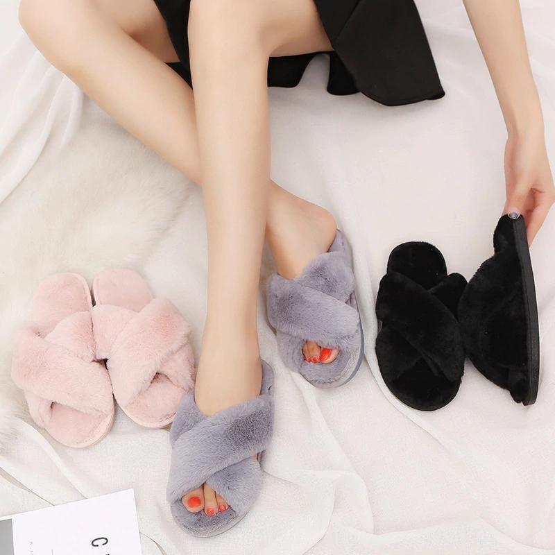 Women Faux Fur  Winter Slippers