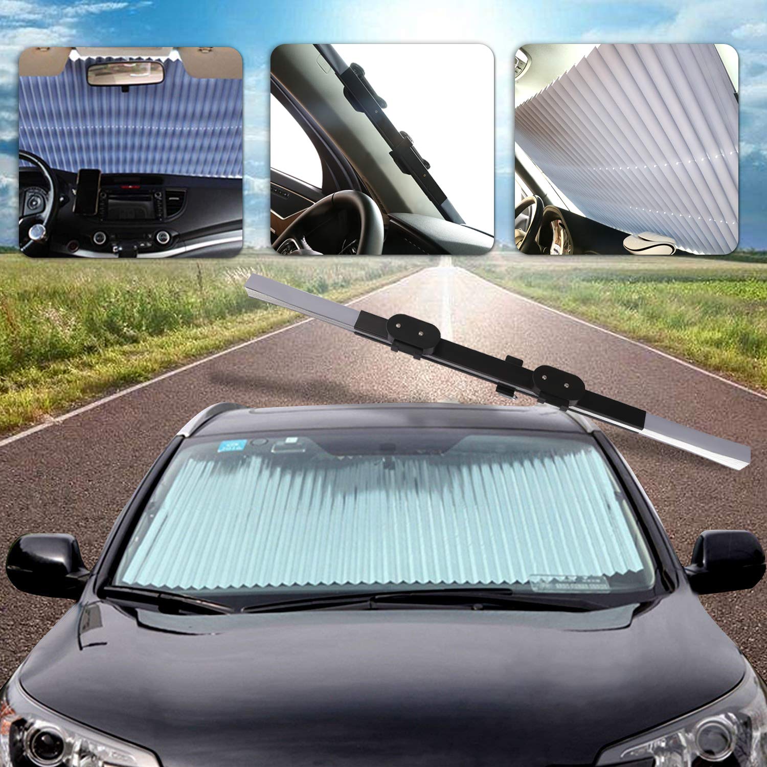 Anti-UV Retractable Windshield Heat Guard