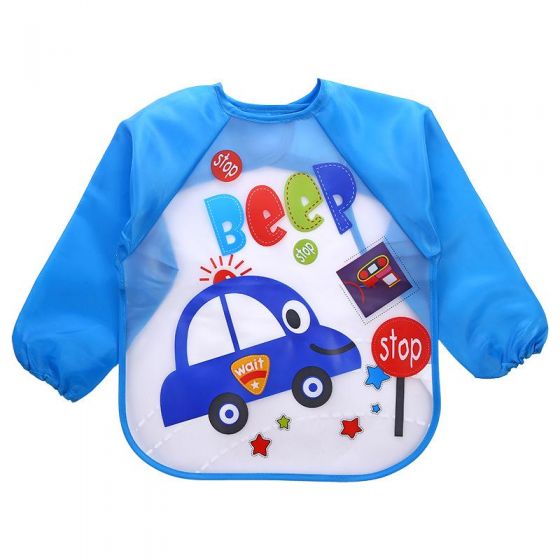 Baby Bibs Waterproof Long Sleeve Feeding Plastic Apron fdgertert