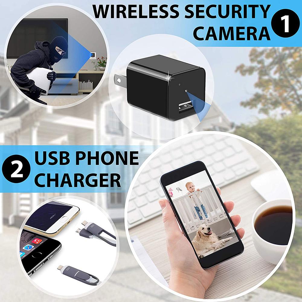 Wifi 1080p HD USB Wall Charger Hidden Spy Camera