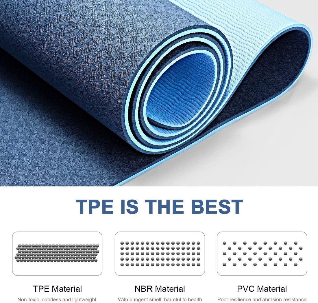 8mm TPE Yoga Dual Layer Mat Eco Friendly Exercise Fitness Gym Pilates