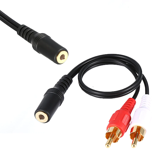 Y Connector Audio Cable :3.5mm Audio Female to 2 RCA Male Stereo Cable